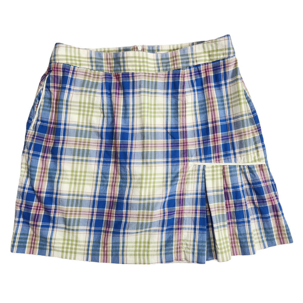 Peter Millar Womens Skort Skirt Size 8 Blue Plaid Golf Tenniscore Pickleball